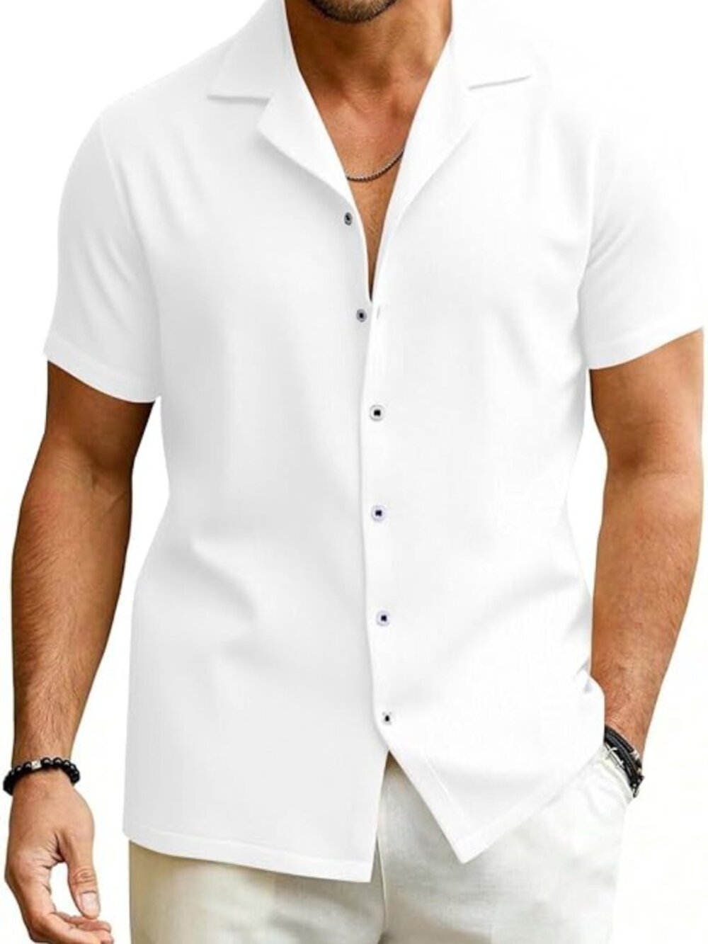 Jekaoyl Mens Casual Short Sleeve Button Down Shirt Summer Beach Size XL